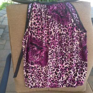 NWT LEOPARD OFF SHOULDER Purple BLOUSE Romantic M
